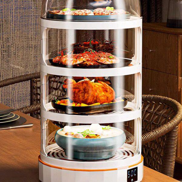 德国菜罩家用新款多层插电智能恒温加热防尘餐桌罩保温饭菜神器