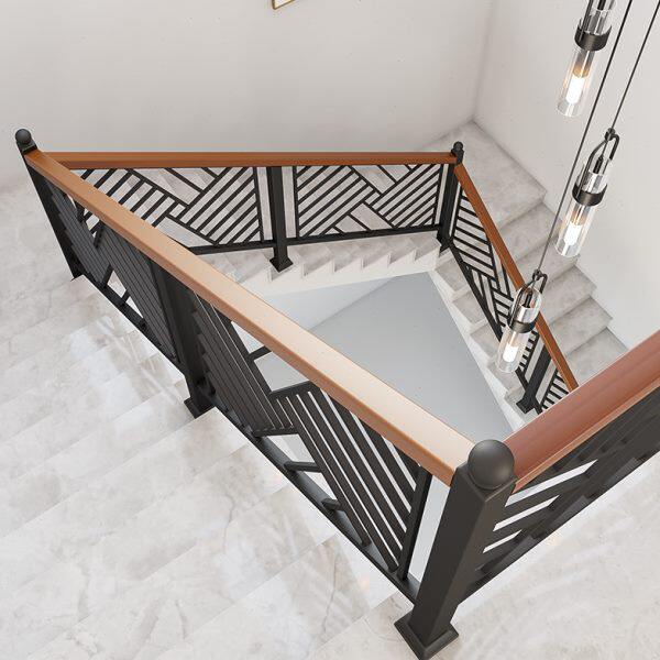 楼梯扶手实木护栏阁楼简约现代装饰阳台榉木围栏铁艺栏杆室内家用