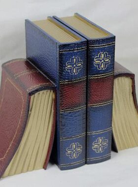 实惠仿复古木质家居摆件办公室假书创意书档书栏书立书夹书靠