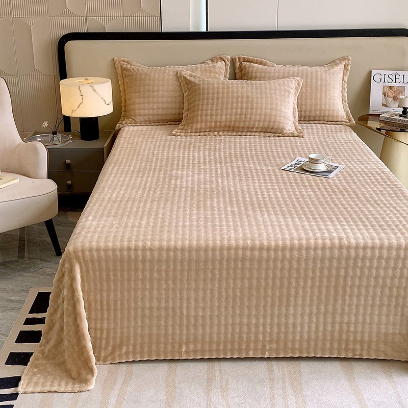 加厚毛毯子加绒盖毯被铺床牛奶珊瑚D法兰绒毯单人床单冬季学生宿