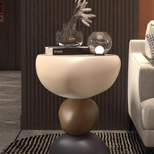 奶油风艺术小边几侘寂风小茶几迷你角几高级感家居装饰品落地摆件