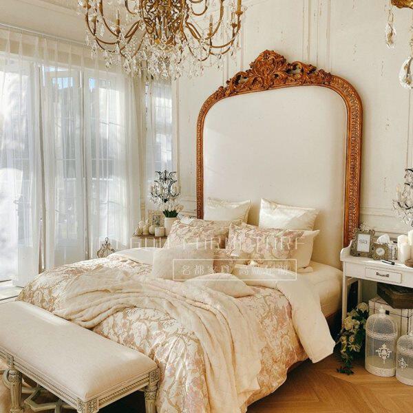 实木雕花床新古典警欧式双人床高背床可定制 实木床 上海名都家居