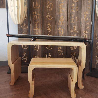 扬州桐木古琴桌凳擦生漆原木色带共鸣箱体环保无异味音色好
