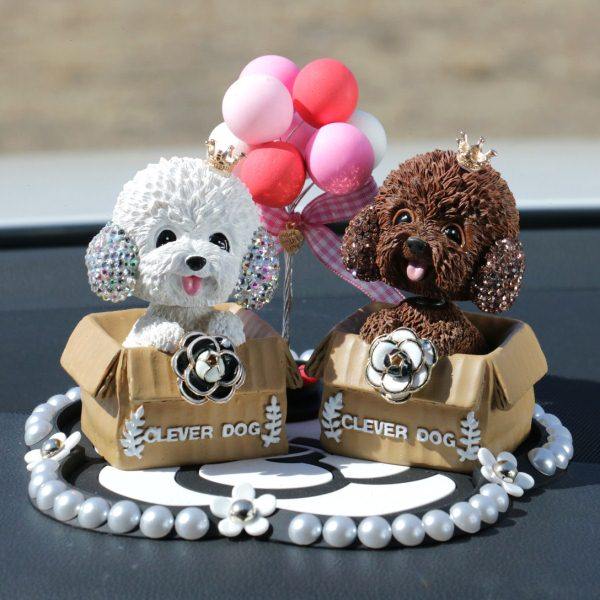 可爱摇头泰迪狗汽车摆件车内饰品创意公仔摆饰车载用品中控台玩偶