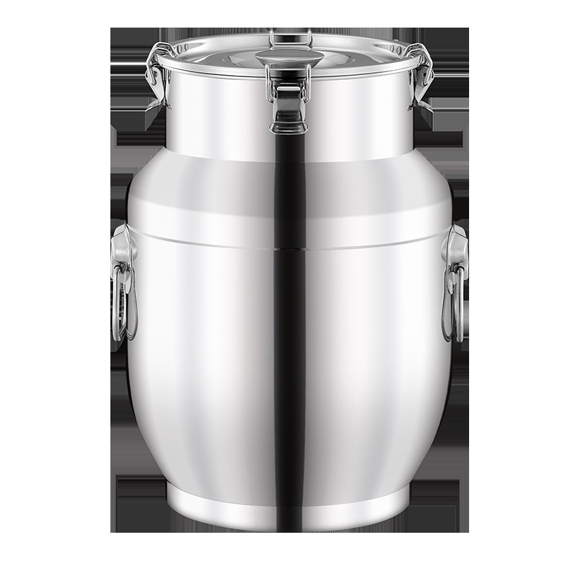 加厚鼓形密封罐不锈钢提手罐密封酒桶带扣油桶茶叶罐米面桶储存