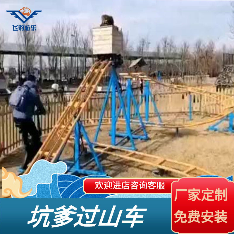 网红亲子坑爹过山车儿童游乐设备户外景区人力小型过山车游艺设施