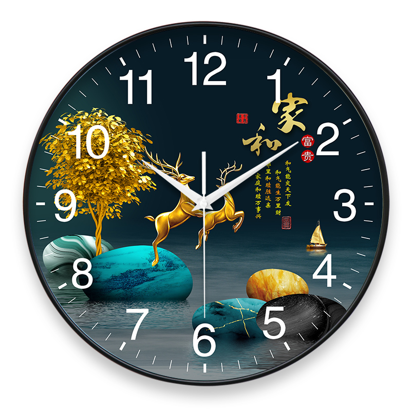 静音挂钟电波f钟钟表田园简约时尚客厅家用时钟现代创意个性石英