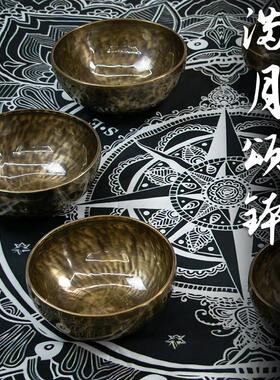 满月钵尼泊尔手工颂钵铜音钵音碗复古梵音桑塔铜钵佛音碗铜磬盂