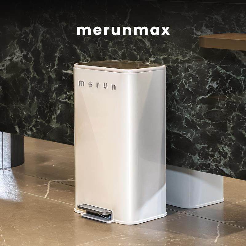 英国merunmax厨房垃圾桶家用大号大容量客厅厕所不锈钢脚踩高颜值
