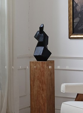 木木碳化c木块侘寂风摆件艺术挂件墙面挂饰中古壁饰复古玄关墙饰