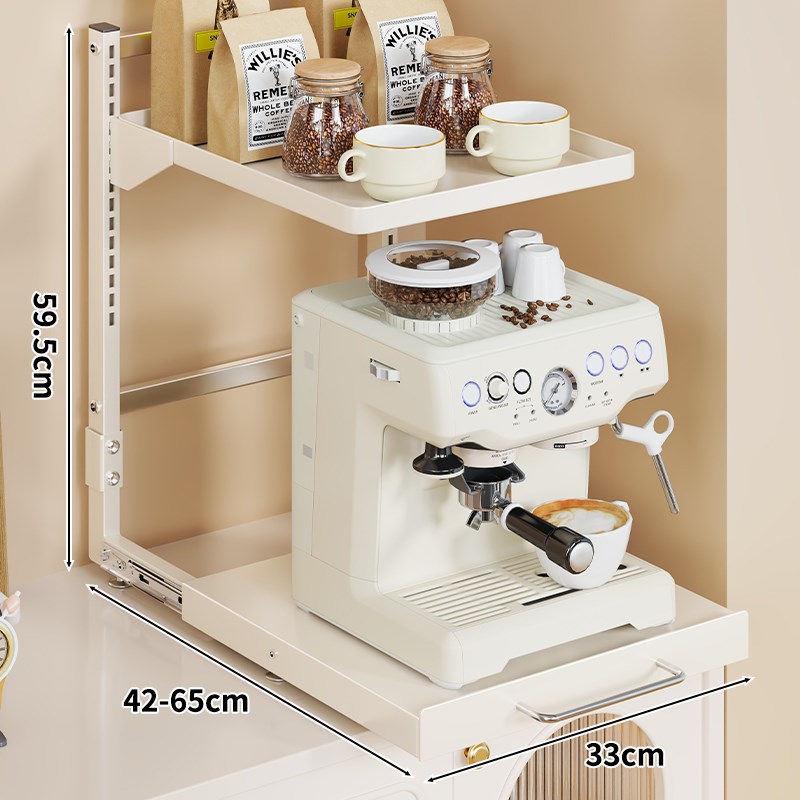 咖啡机置物架抽拉式底座r茶包咖啡豆餐桌边柜台面水杯子收纳摆放