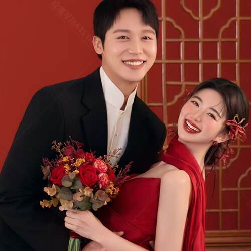 韩式森系国风大气仿真花领证结婚婚礼婚纱摄影拍照新娘手捧花