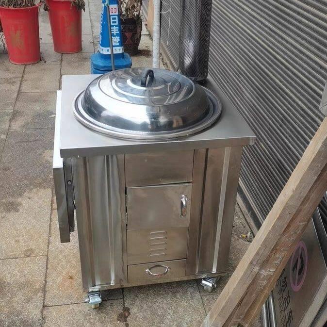 新款农村加厚不锈钢移动柴火灶土灶台大锅饭白钢灶台家用老式灶台