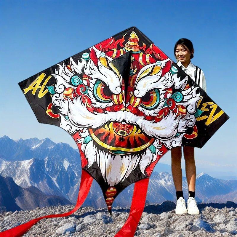 舞狮国潮醒狮潍坊风筝大人专用新款高档网红大型风筝儿童大号轮盘