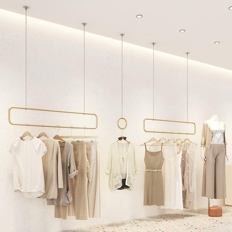 婚纱展示架悬挂吊杆上墙吊架多功能服装货架女装挂衣服架吊环壁挂