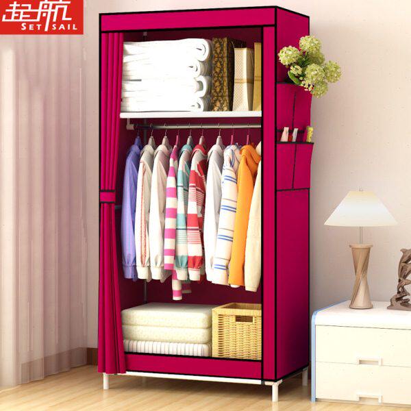 小号布衣柜迷你拉链封闭组装折叠单人简单衣橱拼接可拆卸学生宿舍