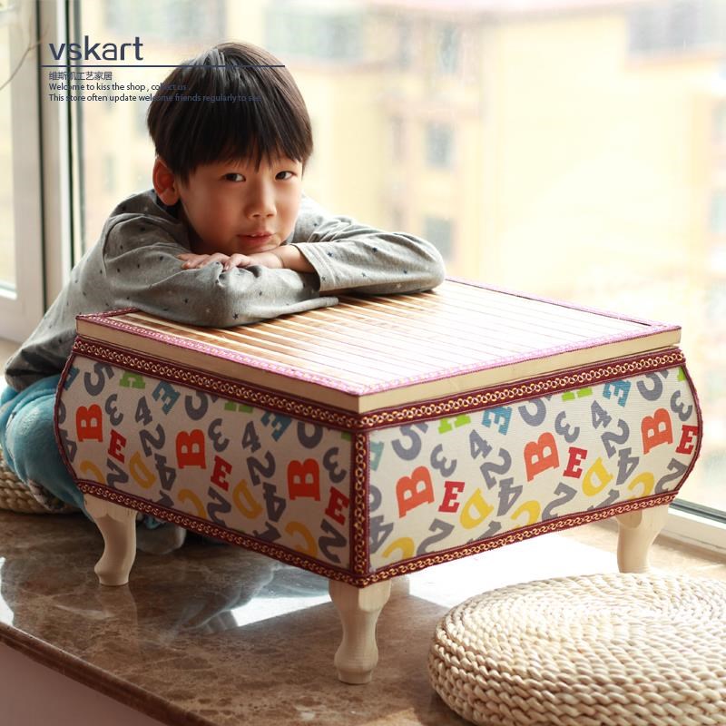 8V布艺竹编榻榻米茶p几飘窗桌欧式窗台桌子地台矮桌炕几炕桌地