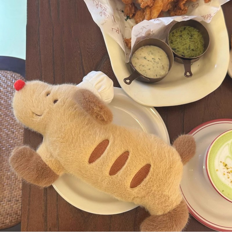 卡通治愈系小狗抱枕原创厨t师法棍狗沙发靠垫床上侧睡夹腿长条抱