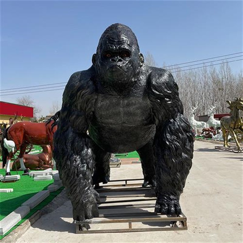 厂家定玻璃d钢卡通彷真动物动物园摆件玻璃钢雕塑玻璃钢大猩猩