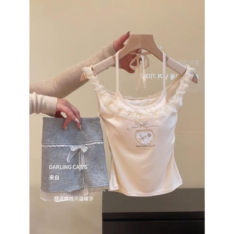 独特漂亮蕾丝花边绑带挂脖带胸垫吊带背心女夏外穿内搭美背小上衣,女士内衣/男士内衣/家居服,保暖背心,淘宝优惠券,粉丝福利购,淘宝优惠卷
