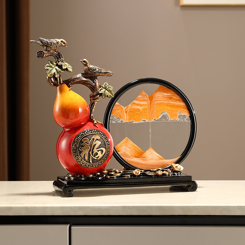 新中式创意葫芦流k沙画沙漏摆件客厅玄关酒柜装饰品乔迁新居礼物