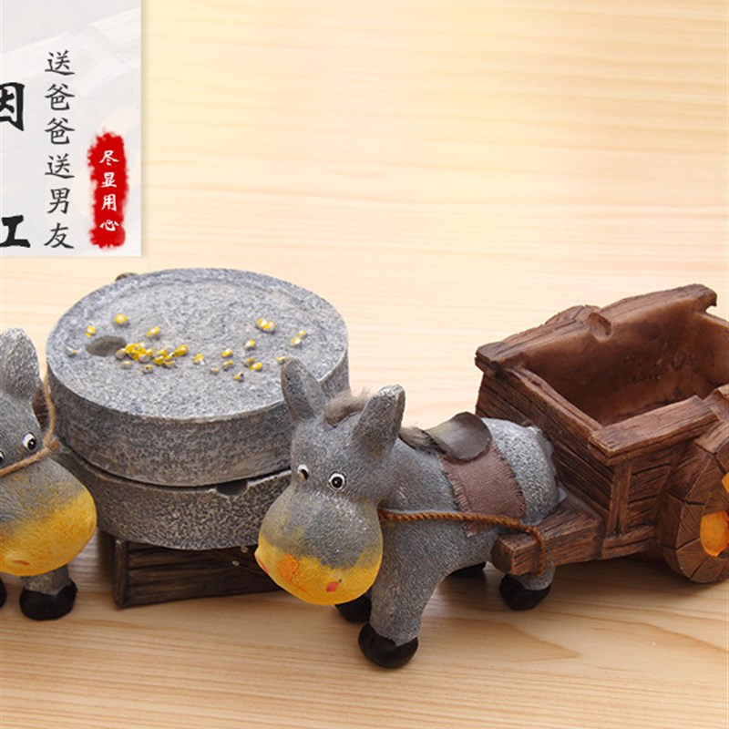 稀奇古怪的小摆件创意q个性烟灰缸毛驴烟灰缸创意树脂工艺品摆件