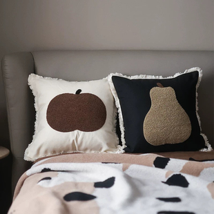 ins风刺绣流苏抱枕套客厅沙发抱枕简约腰枕靠枕床头靠背垫可拆洗