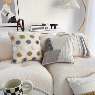 奶油色摩洛哥风客厅沙发抱枕套不含芯轻奢高级感靠枕床头腰枕靠垫