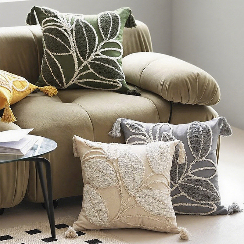 ins风刺绣抱枕套不含芯客厅沙发抱枕轻奢高级感靠枕床头腰枕靠垫,居家布艺,靠垫/抱枕,淘宝优惠券,粉丝福利购,淘宝优惠卷