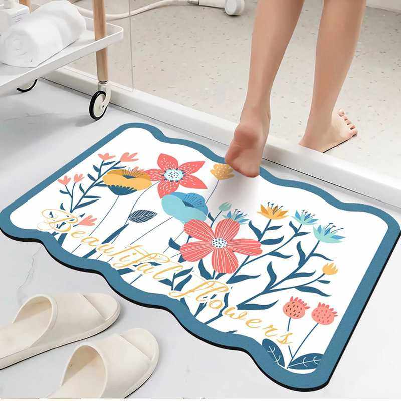 吸水软垫浴室卫生间门口脚垫防滑地垫 简约创意地毯