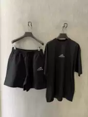Hanbao 26Ss Sports Logo Reflective Lettering Loose Short-Sleeved T-Shirt/Shorts Set, Same Style for Men and Women