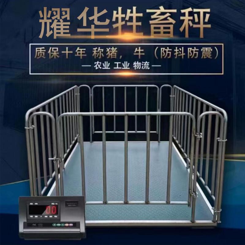 上海新款上海耀华电子地磅秤称猪牛羊防抖防控0-3吨带加厚围栏地