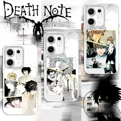 炫彩死亡笔记适用OPPOfindx9新款渐变龙崎findx8Pro动漫二次手机壳防摔极光金变色龙fidnx7/X6Pro保护套