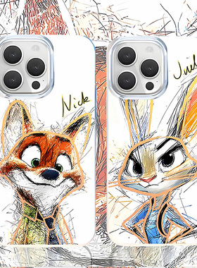 线稿朱迪尼克动漫周边适用于红米Turo4Pro新款Redmi二次元手机壳防摔壳极光金变色龙RedmiTurbo3保护套