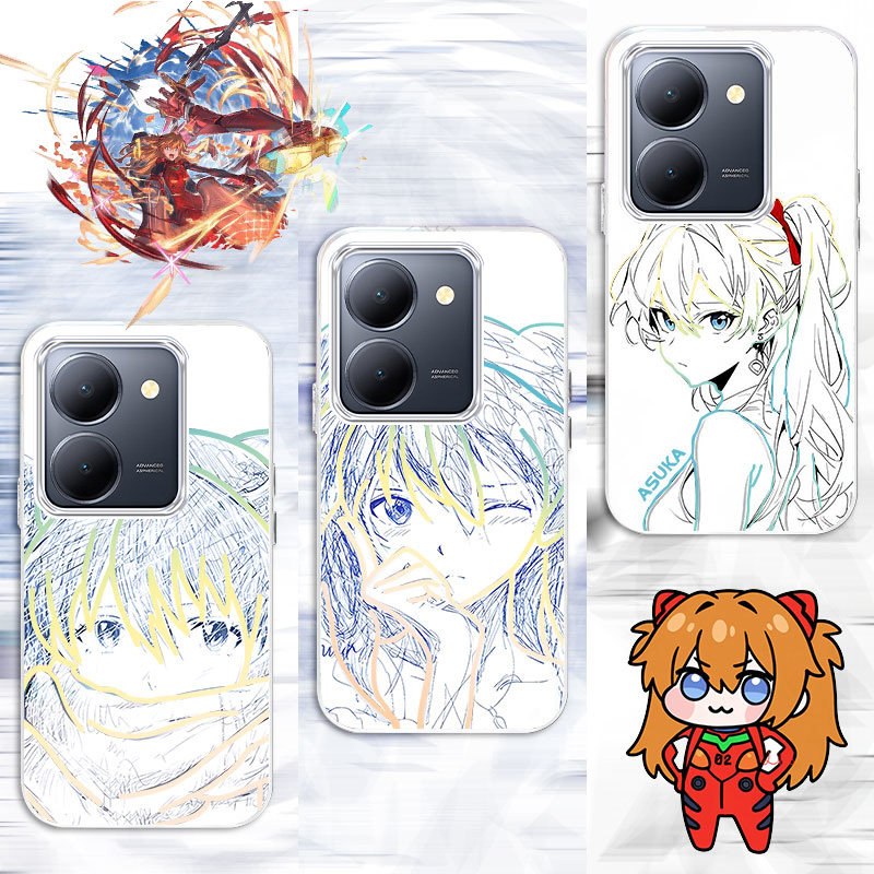 炫彩明日香兰格雷适用vivoY78+新款渐变惣流二次元y77e手机壳防摔极光金变色龙Y76s/y70s/y53s/y37保护套