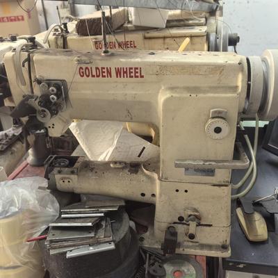 金轮8243大嘴高车缝纫设备单针双线筒式综合缝纫机送料平缝机