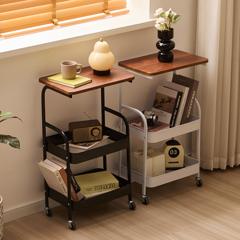 多层带轮置物架小推车客厅沙发边几厨房收纳架卧室床头可移动边桌