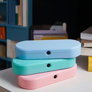 可刻字指纹文具盒高级铅笔盒带密码锁多功能收纳黑科X技男女款笔