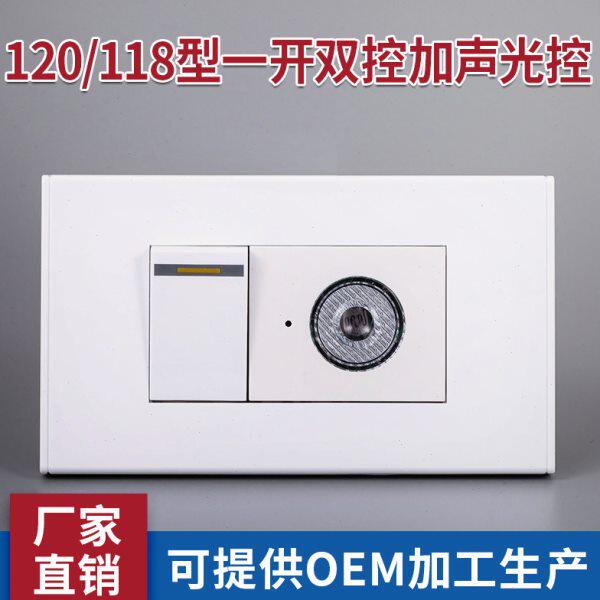 控感应声 双11光120一光智能控延时声控加延8/开面板组合型时开关