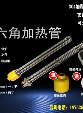 管锅炉DN50不锈钢电热工程大功率棒2200导热油加热管V38V电热水箱