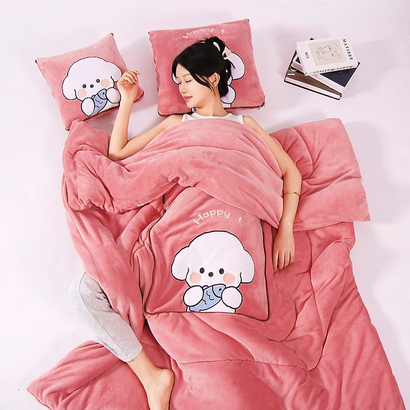 抱枕被子a两用冬季牛奶绒可爱加厚多功能二合一折叠汽车载沙发午