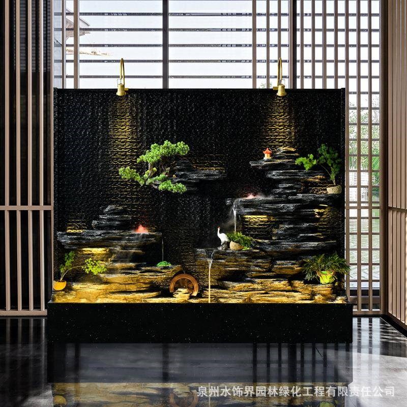 厂家直供水幕墙流水墙屏风别装司摆件公前台墅P花园庭院饰HIA刻字