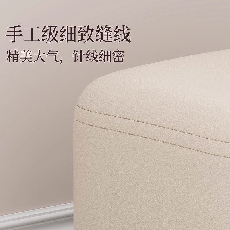 换鞋凳门口家h用玄关入户穿鞋小凳子简约沙发垫脚软包客厅皮艺矮