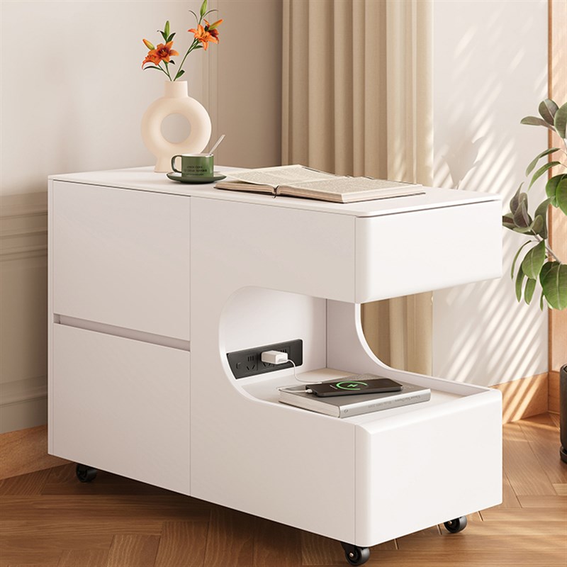 实木烤漆客厅沙发边几q角几可移动侧边柜小户型餐边柜茶台桌小推