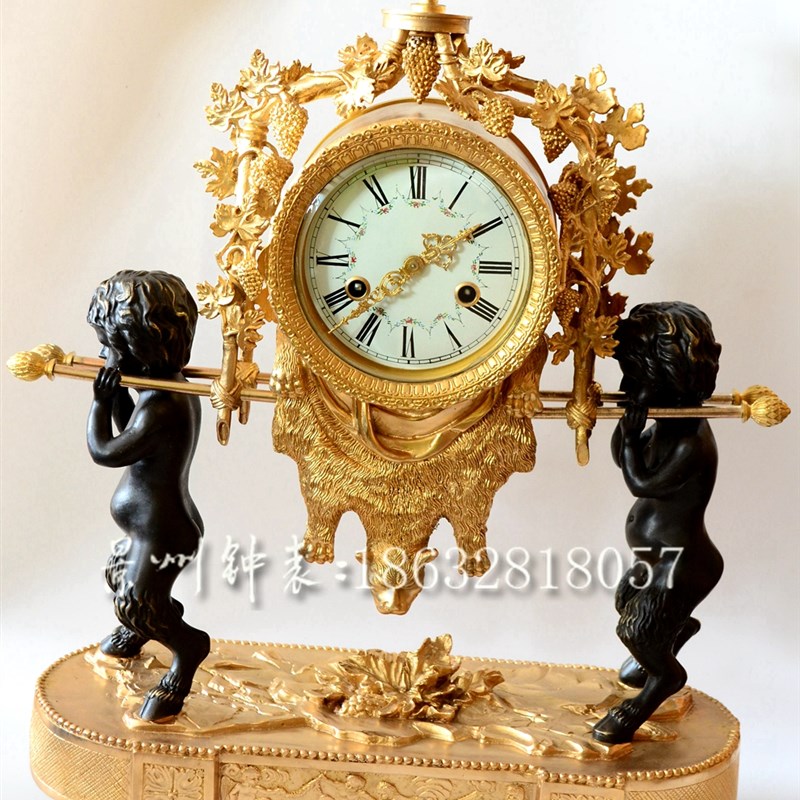 古典钟表 欧式仿古机械纯铜座x钟 仿古董 家居软装 样板间摆设别