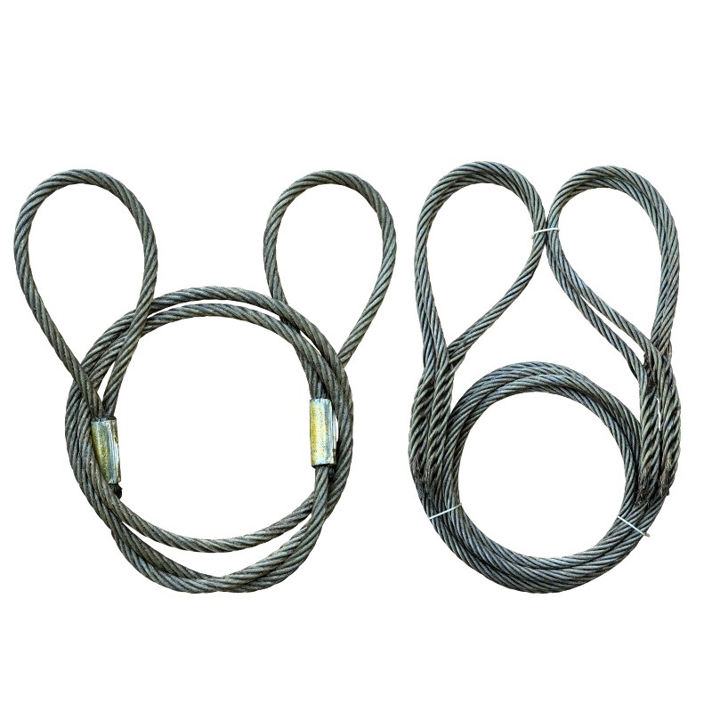 插编钢丝绳起重吊装索具压扣编制油性钢丝绳套国标手工双扣拖车绳
