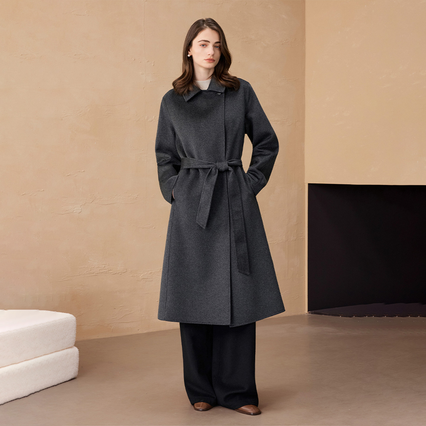 桐乡合盈14μm100%纯羊绒大衣