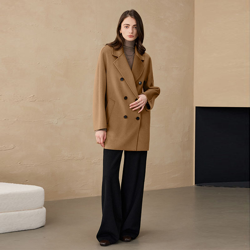 14μm100%纯羊绒双面呢大衣