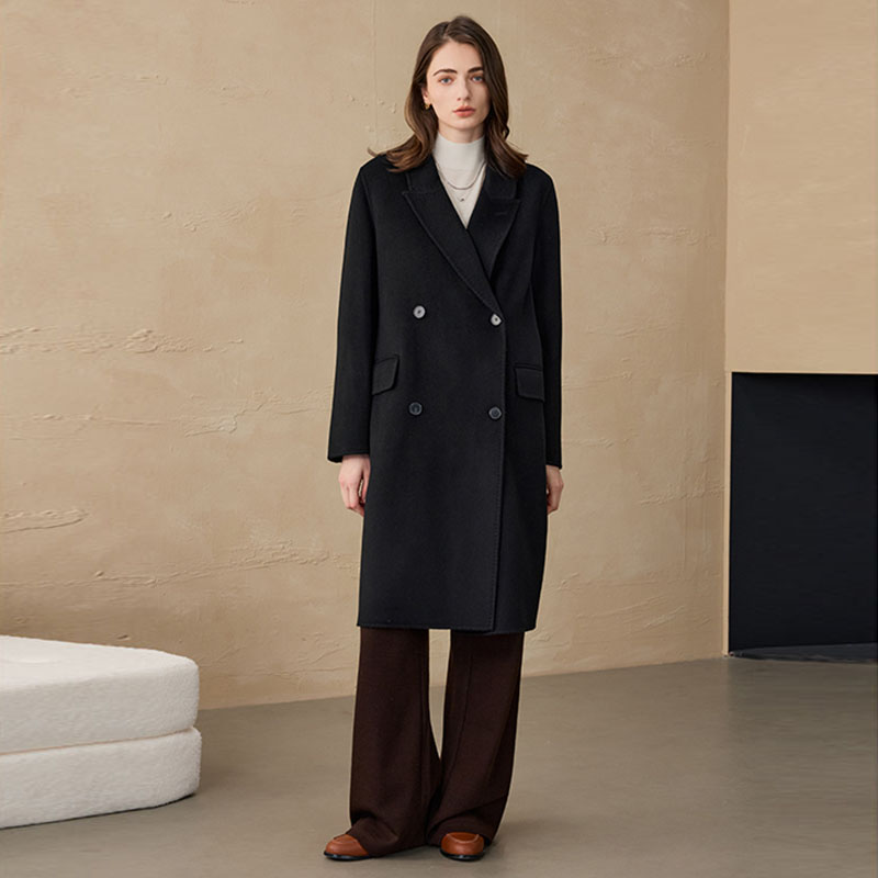 秋冬新款14μm纯山羊绒大衣双面