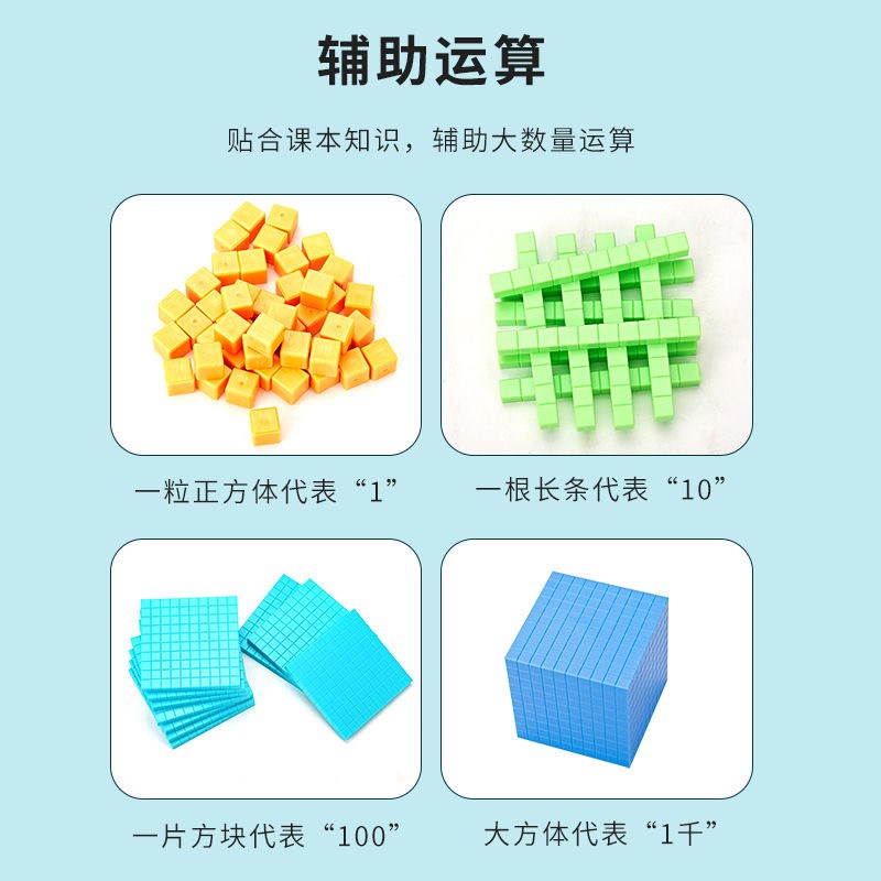 万以内数的认识正方体小学数学教具模型四阶十进制教具大数进位模